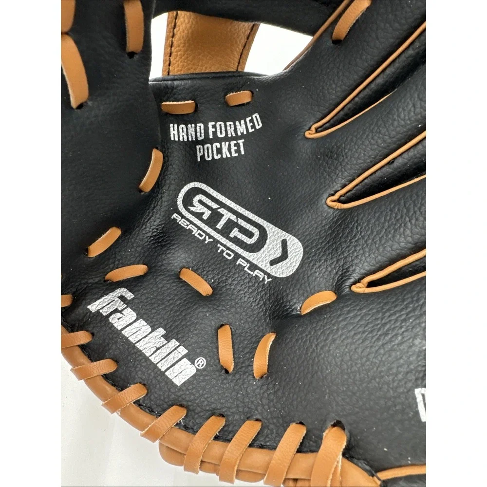 Baseball Glove Right Hand Throw Youth ‎ Franklin 9.5 Inch Black and Brown